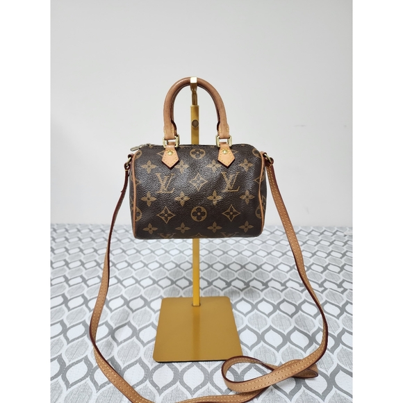 LOUIS VUITTON Monogram Canvas Mini Nano Speedy Bag Brown - Picture 5 of 15